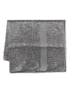 Emporio Armani Stylish Logo-patterned Modal Scarf In Black