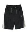 Emporio Armani Logo-jacquard Side-stripe Shorts In Black