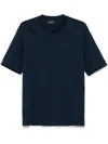 Emporio Armani Logo Print Crew Neck Cotton T-shirt In Blue