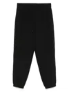 Emporio Armani Logo Print Textured Fabric Sweatpants In Black