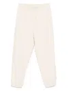 Emporio Armani Logo Print Textured Fabric Sweatpants In Neutrals