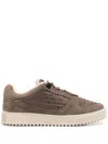 Emporio Armani Suede Leather Sneakers In Brown