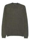 Emporio Armani Olive Crewneck Printed Sweater In Gray