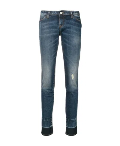 Emporio Armani Logo Jeans In Blue
