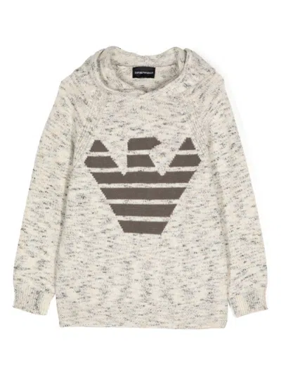 Emporio Armani Kids' Logo Jumper In Neutrals