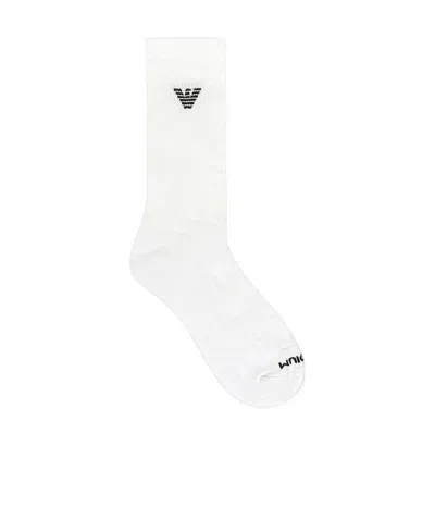 Emporio Armani Logo Knitted Socks In White