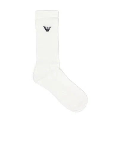 Emporio Armani Logo Knitted Socks In White