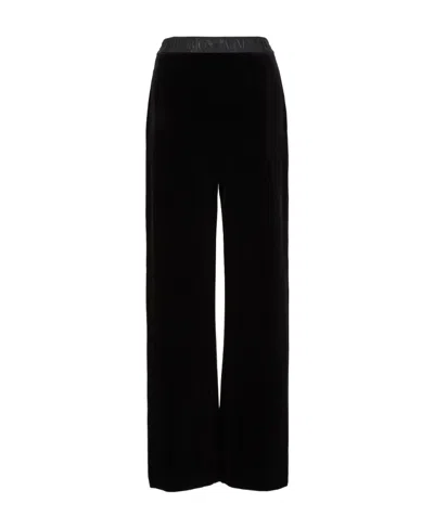 Emporio Armani Logo Lace Casual Pants In Black