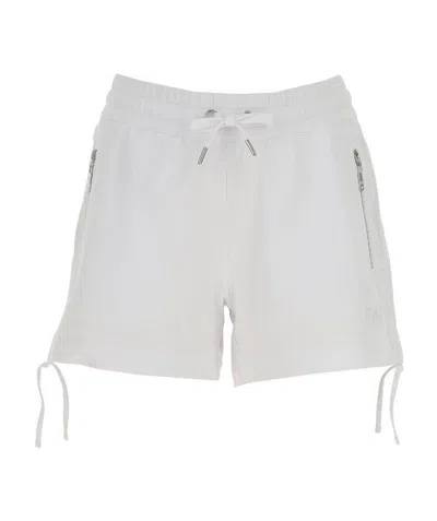 Emporio Armani Logo Lace Up Shorts In White