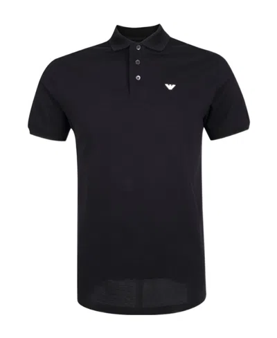 Emporio Armani Logo Lapel Polo Shirt In Black