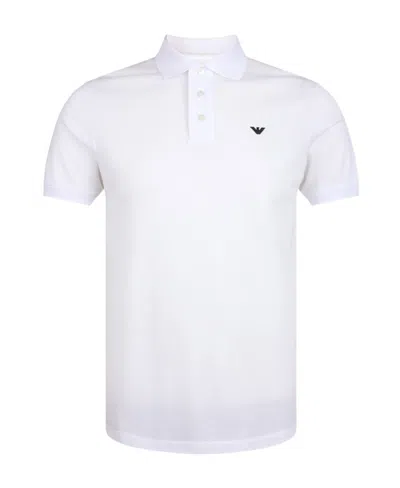 Emporio Armani Logo Lapel Polo Shirt In White
