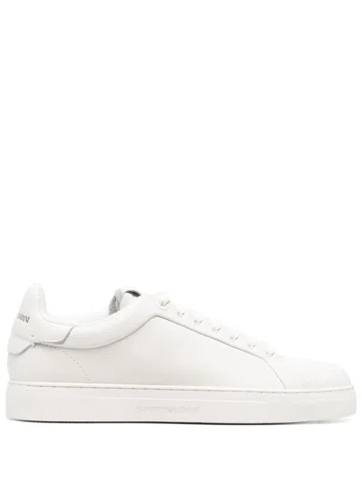 Emporio Armani Logo-print Lace-up Sneakers In White