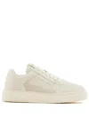 Emporio Armani Asv Regenerated-leather Sneakers With Contrasting Details In White