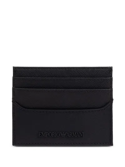 Emporio Armani Logo-lettering Card Holder In Black
