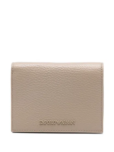 Emporio Armani Logo-lettering Wallet In Neutrals