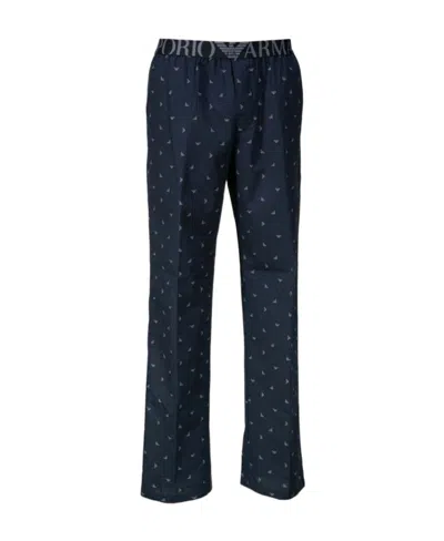 Emporio Armani Logo Logo Casual Pants In Black