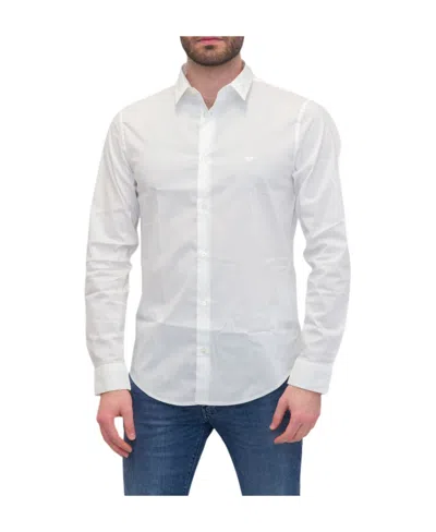 Emporio Armani Logo Long-sleeved Shirt In White