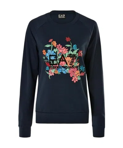 Emporio Armani Logo Long-sleeved Sweater In Black