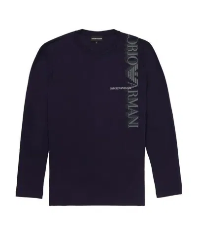 Emporio Armani Logo Long-sleeved T-shirt In Black