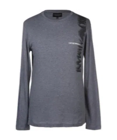 Emporio Armani Logo Long-sleeved T-shirt In Gray