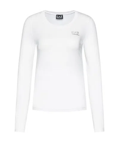 Emporio Armani Logo Long-sleeved T-shirt In White