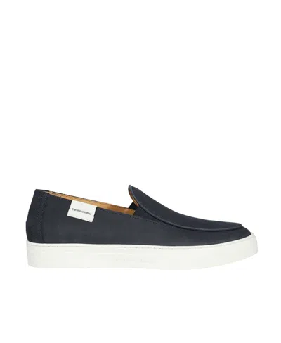 Emporio Armani Logo Low Upper Board Shoes In Black