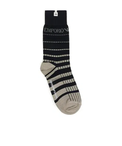 Emporio Armani Logo Matching Socks In Black