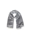 Emporio Armani Logo Monogram Jacquard Scarf In Gray