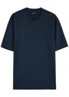 Emporio Armani Logo-monogrammed Cotton T-shirt In Blue