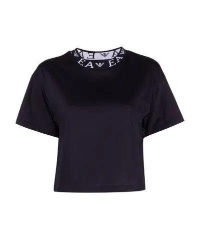 Emporio Armani Logo-neckline T-shirt In Black