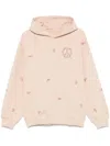 Emporio Armani Pure Cotton Sweatshirt With Floral Peace Sign Motifs