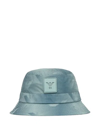 Emporio Armani Kids' Logo-patch Bucket Hat In Blue