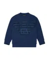 Emporio Armani Logo-patch Cotton Sweatshirt In Blue