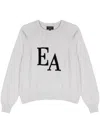 Emporio Armani Logo-patch Crew-neck Jumper In Grey