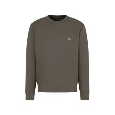 Emporio Armani Logo Patch Crew-neck Sweatshirt In Gray