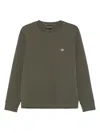 Emporio Armani Crewneck Sweatshirt In Cotton In Green