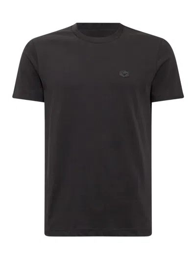 EMPORIO ARMANI BLACK COTTON T-SHIRT