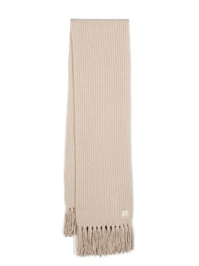 Emporio Armani Sustainable Capsule Wool Blend Scarf In Neutrals