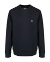 Emporio Armani Double Jersey Fabric Crew Neck Sweatshirt In Black