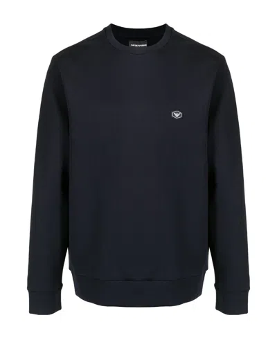 EMPORIO ARMANI EMPORIO ARMANI LOGO PATCH CREWNECK SWEATSHIRT