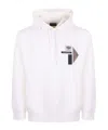 Emporio Armani Logo Patch Drawstring Hoodie In White