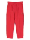 Emporio Armani Logo-patch Drawstring Track Pants In Red