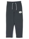 Emporio Armani Logo-patch Drawstring Trousers In Blue