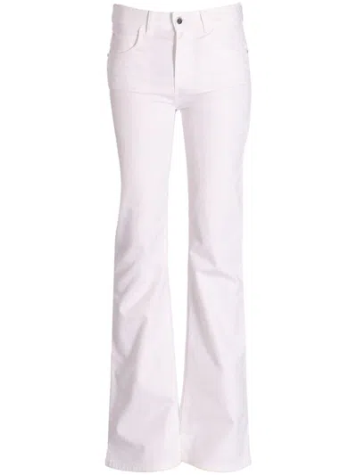 Emporio Armani Logo-patch Flared Jeans In White