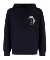 Emporio Armani Cotton Blend Hooded Sweatshirt In Black