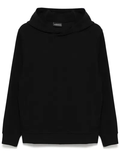 Emporio Armani Logo-patch Hoodie In Blau
