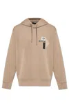 Emporio Armani Logo-patch Hoodie In Brown