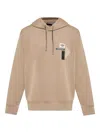 Emporio Armani Logo-patch Hoodie In Neutral