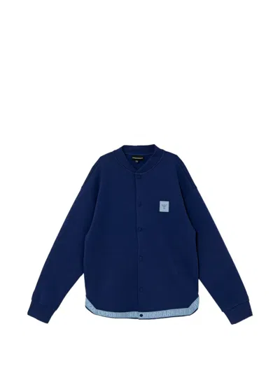 Emporio Armani Kids' Logo-patch Jacket In Blue
