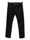 Emporio Armani Logo-patch Jeans In Black